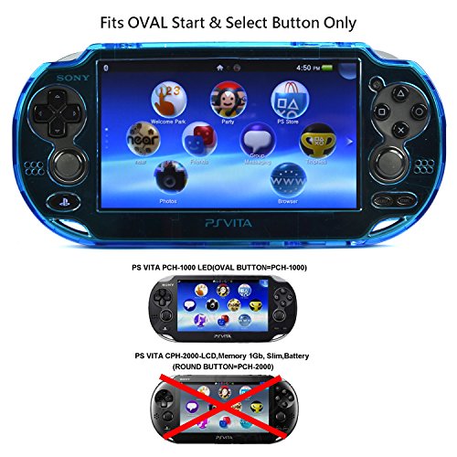 Kosmos® Hellblau Schutz Hard Case Cover für PlayStation PS Vita 1000, passt für Oval Start und Select-Taste nur, mit LCD-Touch Bildschirm Reinigungstuch von Cosmos