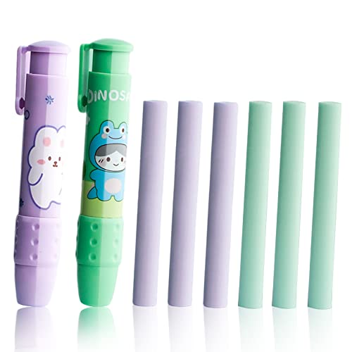 Einziehbare radiergummis,2 stift radiergummi stift kinder Stifthülle mit 6 Radiergummis radiergummistifft mechanischer radiergummi für Kinder, Studenten, Malen, Schreiben von Cosysparks