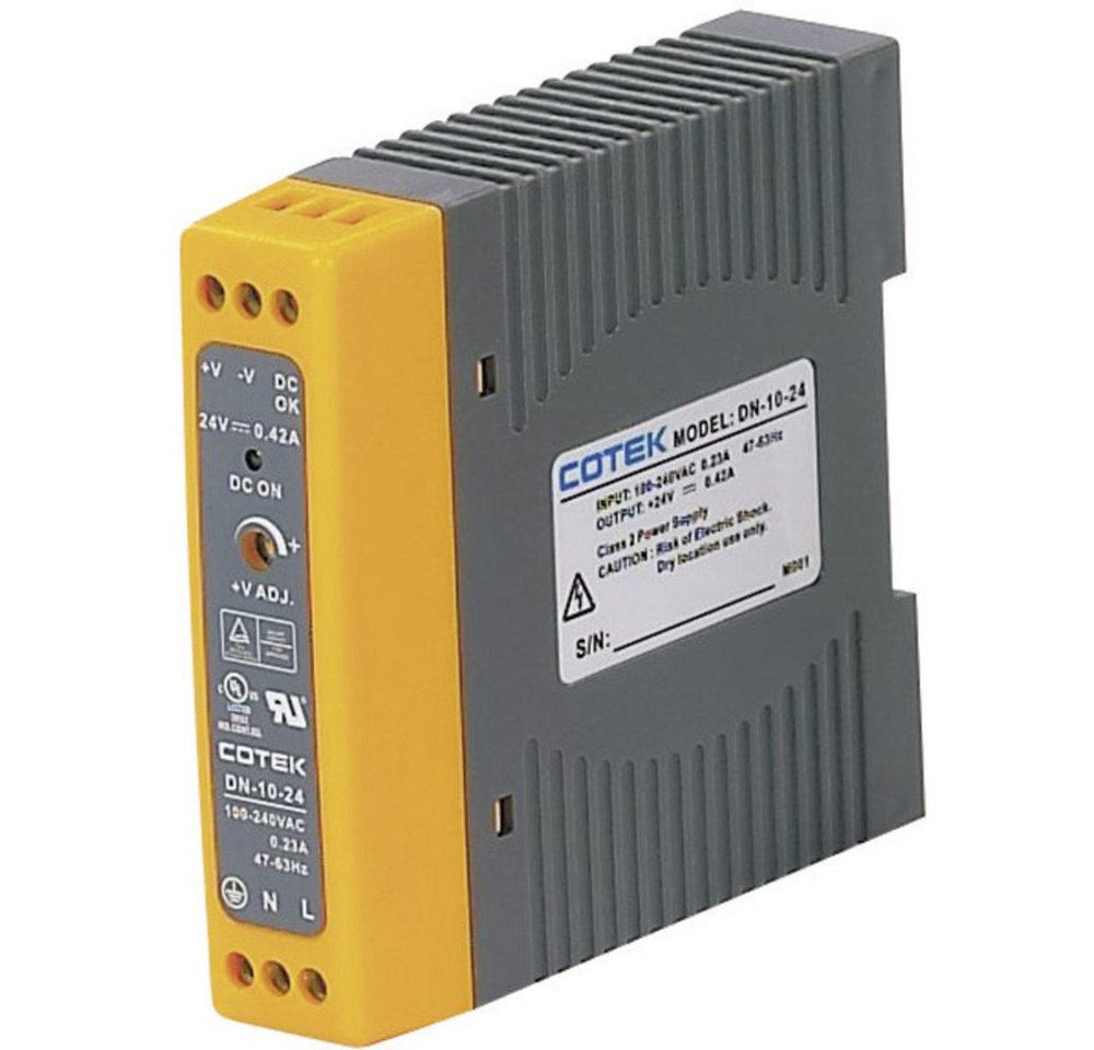 Cotek Cotek DN 10-24 Hutschienen-Netzteil (DIN-Rail) 24 V/DC 0.42 A 10 W An Hutschienen-Netzteil von Cotek