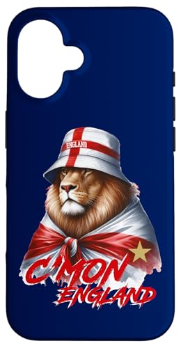 C'mon England-Flagge, verpackter Löwen-Euro-Fußball Löwin Hülle für iPhone 16 von Coto7