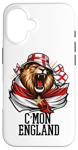 C'mon England Flagge Löwe Roar Euro Fußball Löwin Hülle für iPhone 16 von Coto7