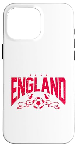 England, roter Text, Euro-Fußball-Banner Löwin Hülle für iPhone 16 Pro Max von Coto7