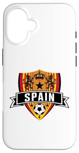 Spanien Flagge Badge Euro Fußball und Sterne Hülle für iPhone 16 Spanien Flagge Badge Euro Fußball und Sterne Hülle für iPhone 16 von Coto7