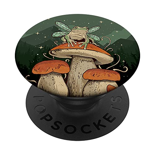 Cottagecore Aesthetic Fairycore Fee Frosch auf Pilz PopSockets mit austauschbarem PopGrip von Cottagecore Aesthetic Clothes Alt Indie Goblincore