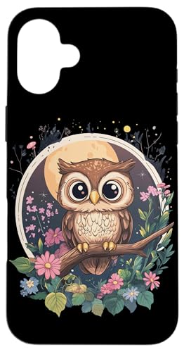Eule auf Zweig mit Blätter auf Baum Eulen Cottagecore Hülle für iPhone 16 Plus Eule auf Zweig mit Blätter auf Baum Eulen Cottagecore Hülle für iPhone 16 Plus von Cottagecore Eulen Designs für Frühling und Herbst
