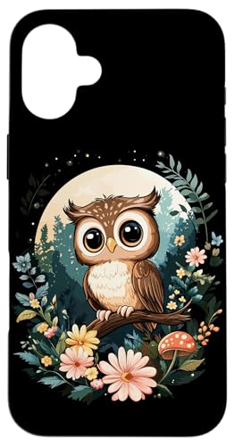 Eule auf Zweig mit Blätter auf Baum Eulen Cottagecore Hülle für iPhone 16 Plus Eule auf Zweig mit Blätter auf Baum Eulen Cottagecore Hülle für iPhone 16 Plus von Cottagecore Eulen Designs für Frühling und Herbst