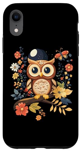 Eule auf Zweig mit Blätter auf Baum Eulen Cottagecore Hülle für iPhone XR Eule auf Zweig mit Blätter auf Baum Eulen Cottagecore Hülle für iPhone XR von Cottagecore Eulen Designs für Frühling und Herbst