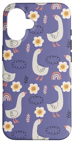 Niedlicher Cottagecore-Blumen-Regenbogen- und Gänse-Pastelldruck Hülle für iPhone 16 Niedlicher Cottagecore-Blumen-Regenbogen- und Gänse-Pastelldruck Hülle für iPhone 16 von Cottagecore and Nature tees