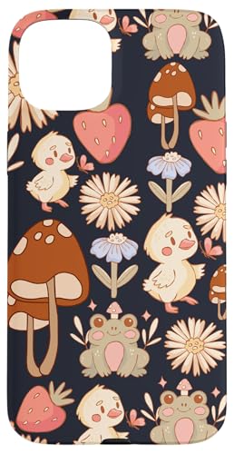Niedlicher Cottagecore-Blumen- und Entenfrosch-Pilz-Druck Hülle für iPhone 15 Plus Niedlicher Cottagecore-Blumen- und Entenfrosch-Pilz-Druck Hülle für iPhone 15 Plus von Cottagecore and Nature tees
