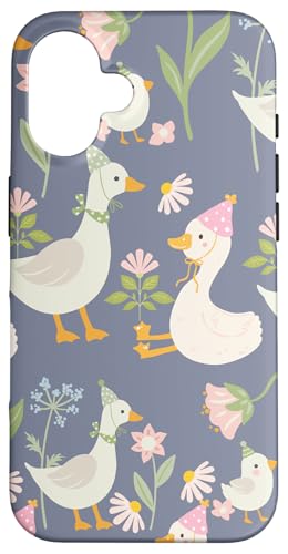 Niedlicher Cottagecore-Blumen- und Gänse-Pastelldruck Hülle für iPhone 16 Niedlicher Cottagecore-Blumen- und Gänse-Pastelldruck Hülle für iPhone 16 von Cottagecore and Nature tees