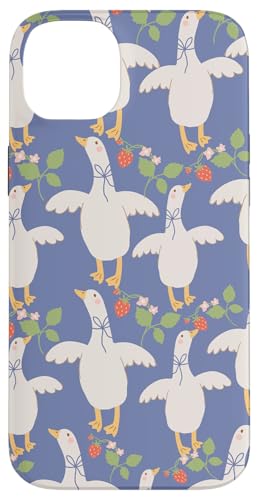 Niedlicher Cottagecore Erdbeerblumen und Gänse Pastelldruck Hülle für iPhone 14 Plus Niedlicher Cottagecore Erdbeerblumen und Gänse Pastelldruck Hülle für iPhone 14 Plus von Cottagecore and Nature tees
