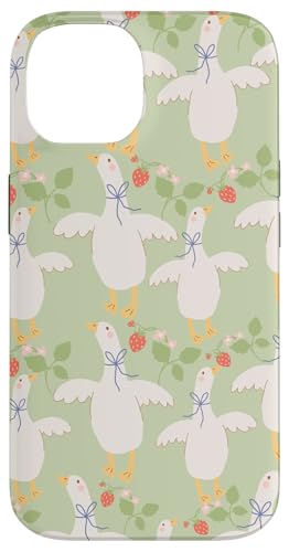 Niedlicher Cottagecore Erdbeerblumen und Gänse Pastelldruck Hülle für iPhone 14 Niedlicher Cottagecore Erdbeerblumen und Gänse Pastelldruck Hülle für iPhone 14 von Cottagecore and Nature tees