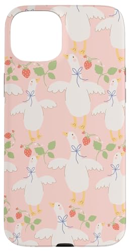 Niedlicher Cottagecore Erdbeerblumen und Gänse Pastelldruck Hülle für iPhone 15 Plus Niedlicher Cottagecore Erdbeerblumen und Gänse Pastelldruck Hülle für iPhone 15 Plus von Cottagecore and Nature tees