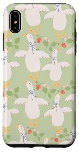 Niedlicher Cottagecore Erdbeerblumen und Gänse Pastelldruck Hülle für iPhone XS Max Niedlicher Cottagecore Erdbeerblumen und Gänse Pastelldruck Hülle für iPhone XS Max von Cottagecore and Nature tees