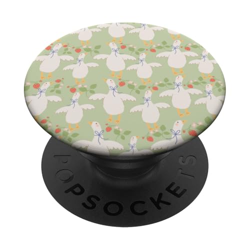 Niedlicher Cottagecore Erdbeerblumen und Gänse Pastelldruck PopSockets Klebender PopGrip Niedlicher Cottagecore Erdbeerblumen und Gänse Pastelldruck PopSockets Klebender PopGrip von Cottagecore and Nature tees