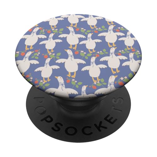 Niedlicher Cottagecore Erdbeerblumen und Gänse Pastelldruck PopSockets Klebender PopGrip Niedlicher Cottagecore Erdbeerblumen und Gänse Pastelldruck PopSockets Klebender PopGrip von Cottagecore and Nature tees