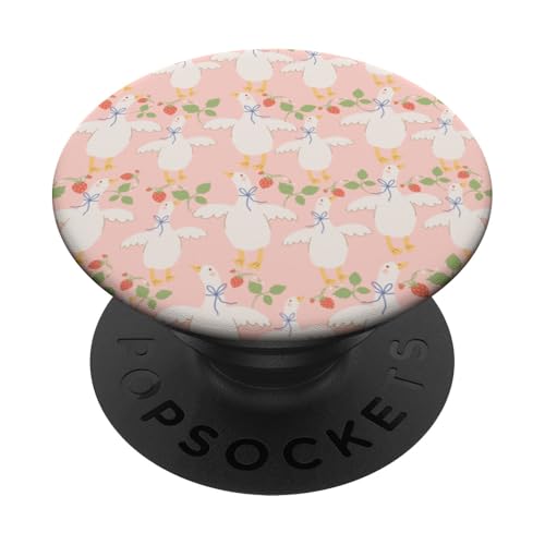 Niedlicher Cottagecore Erdbeerblumen und Gänse Pastelldruck PopSockets Klebender PopGrip Niedlicher Cottagecore Erdbeerblumen und Gänse Pastelldruck PopSockets Klebender PopGrip von Cottagecore and Nature tees