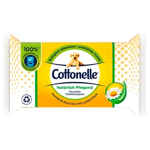Cottonelle Feuchtes Toilettenpapier Natürlich Pflegend 1-lagig, 42 Tücher von Cottonelle