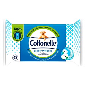 Cottonelle Feuchtes Toilettenpapier Sauber Pflegend 1-lagig, 42 Tücher von Cottonelle