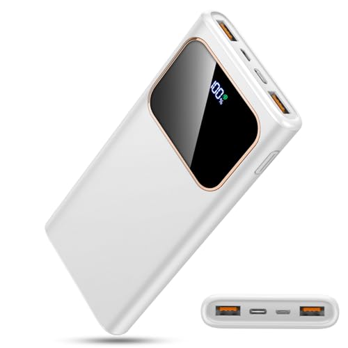 Coucur Power Bank 10000mAh, USB C Powerbank 22.5W Schnellladefunktion, Externe Handyakkus mit LED Digitalanzeige, Akkupack Kompatibel mit iPhone von Coucur
