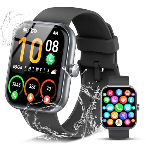 Smartwatch Herren Damen mit Telefonfunktion/Message Reminder, 1,96" Smart Watch, 110+Sportmodi IP68 Wasserdicht Sportuhr, Fitnessuhr mit Herzfrequenz Schlafmonitor Schrittzähler, Uhr für Android iOS Smartwatch Herren Damen mit Telefonfunktion/Message Reminder, 1,96" Smart Watch, 110+Sportmodi IP68 Wasserdicht Sportuhr, Fitnessuhr mit Herzfrequenz Schlafmonitor Schrittzähler, Uhr für Android iOS von Coucur