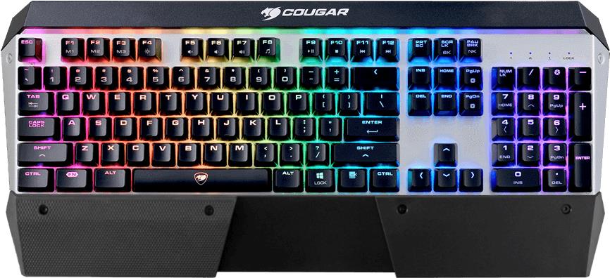 COUGAR Gaming Attack X3 RGB Tastatur USB QWERTZ Deutsch Schwarz - Silber (37ATRM4MB.0001) von Cougar