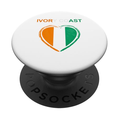 Elfenbeinküste Herz-Design PopSockets Klebender PopGrip Elfenbeinküste Herz-Design PopSockets Klebender PopGrip von Countries Of The World Designs
