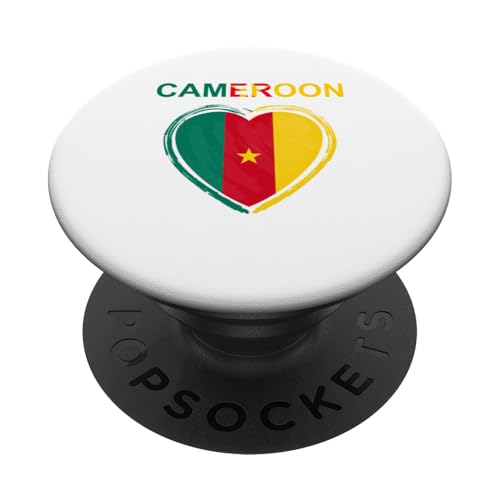 Kamerun-Flagge, Herz-Design PopSockets Klebender PopGrip Kamerun-Flagge, Herz-Design PopSockets Klebender PopGrip von Countries Of The World Designs