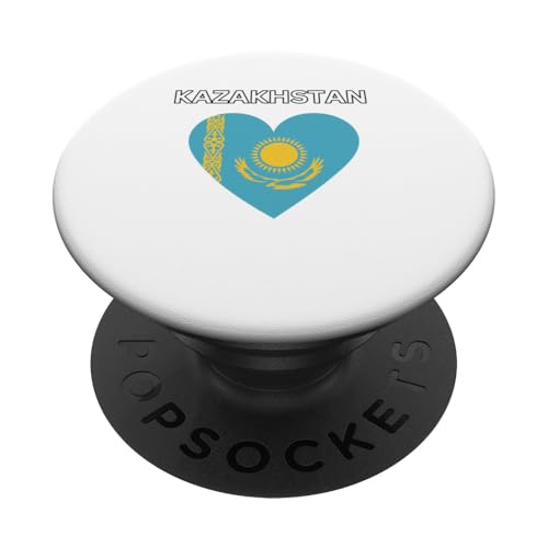 Kasachstan Herz Design PopSockets Klebender PopGrip von Countries Of The World Designs