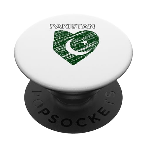 Pakistan-Flagge, Herz-Design PopSockets Klebender PopGrip von Countries Of The World Designs