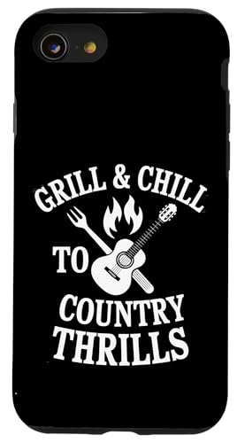 Grill and Chill to Country Thrills - BBQ Country Zitat Hülle für iPhone SE (2020) / 7 / 8 von Country BBQ Vibes – Grillin’ & Pickin’ Apparel