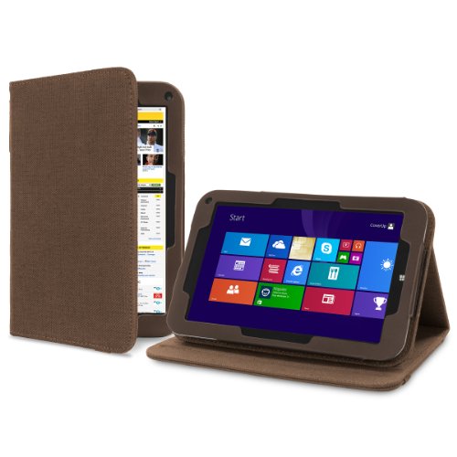 Cover-Up Schutzhülle für Toshiba Encore (20,3 cm) Tablet Version Standfunktion, aus natürlichem Hanf – Kakao braun von Cover-Up