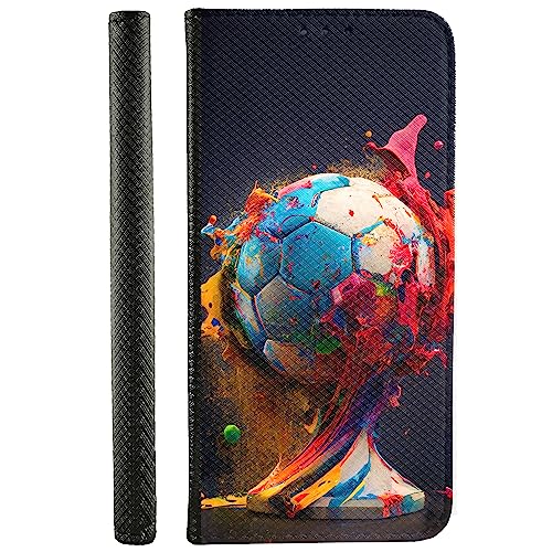 CoverHeld Handyhülle für iPhone SE 2020 Hülle aus Kunstleder zum klappen mit Motiv 3496 bunter Fußball Farbenspiel von CoverHeld