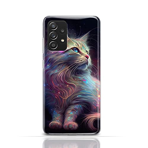CoverHeld Hülle für Samsung Galaxy A14 5G Handyhülle Schutzhülle aus Silikon TPU Softcase mit Motiv 3511 schimmerde Fantasy Katze Opal von CoverHeld