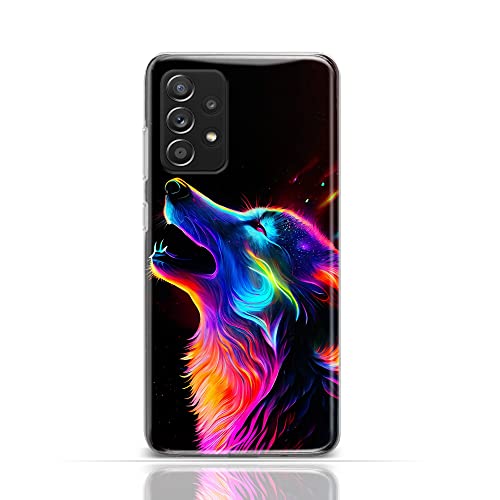 CoverHeld Hülle für Samsung Galaxy A33 5G Handyhülle Schutzhülle aus Silikon TPU Softcase mit Motiv 3508 magischer Wolf Neon Farben bunt von CoverHeld