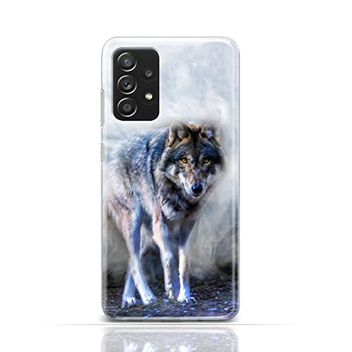 CoverHeld Hülle für Samsung Galaxy A53 5G Handyhülle Schutzhülle aus Silikon TPU Softcase mit Motiv 3461 Wolf im Nebel von CoverHeld