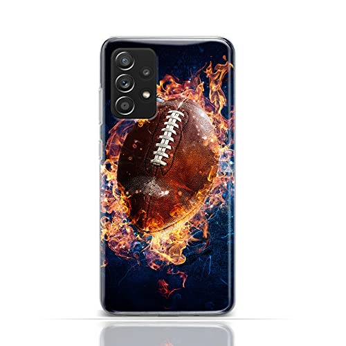 CoverHeld Hülle für iPhone 12 Handyhülle Schutzhülle aus Silikon TPU Softcase mit Motiv 3471 American Football Ball in Flammen von CoverHeld