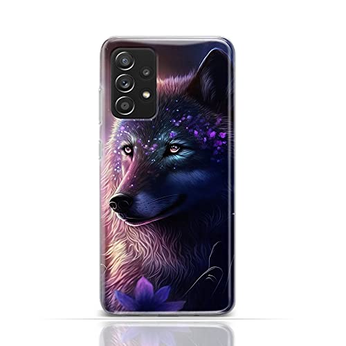 CoverHeld Hülle für iPhone 12 Pro Handyhülle Schutzhülle aus Silikon TPU Softcase mit Motiv 3490 mystischer Wolf lila Blüten von CoverHeld