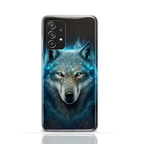 CoverHeld Hülle für iPhone 13 Pro Handyhülle Schutzhülle aus Silikon TPU Softcase mit Motiv 3485 Wolf Portrait leuchtender Blauer Rauch von CoverHeld