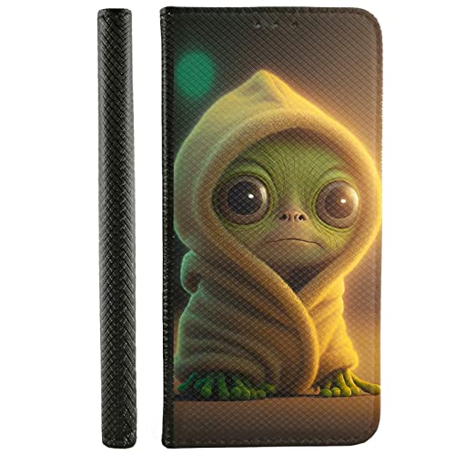 Handyhülle für Huawei P30 Pro Hülle aus Kunstleder zum klappen mit Motiv 3520 Baby Alien in Bademantel Decke von CoverHeld