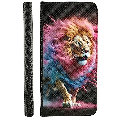 Handyhülle für Samsung Galaxy A12 Hülle aus Kunstleder zum klappen mit Motiv 3493 Löwe blau Pinke Mähne Farbenexplosion Handyhülle für Samsung Galaxy A12 Hülle aus Kunstleder zum klappen mit Motiv 3493 Löwe blau Pinke Mähne Farbenexplosion von CoverHeld