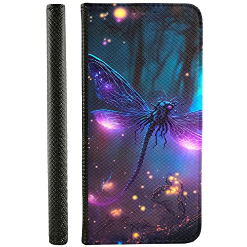 Handyhülle für Samsung Galaxy A52s 5G Hülle aus Kunstleder zum klappen mit Motiv 3519 magische Libelle lila Schimmer von CoverHeld