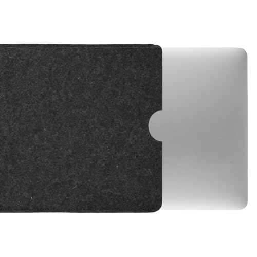 CoverKingz Filz Hülle für Apple MacBook Air 13.6 Zoll (M2) - Notebook Tasche handgefertigt aus Wollfilz - hochwertige Laptophülle aus 100% Schurwolle - Moderne Handmade Filzhülle Case Anthrazit von CoverKingz