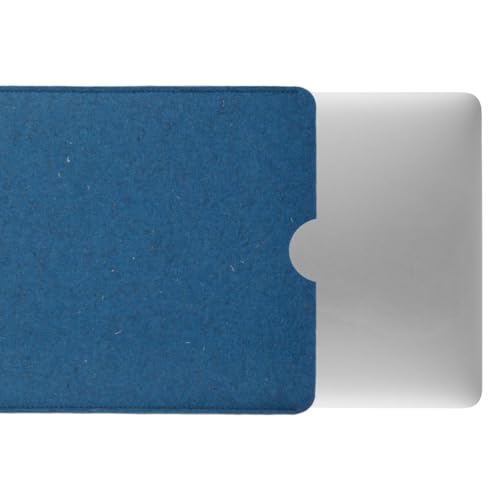 CoverKingz Filz Hülle für Apple MacBook Air 13.6 Zoll (M2) - Notebook Tasche handgefertigt aus Wollfilz - hochwertige Laptophülle aus 100% Schurwolle - Moderne Handmade Filzhülle Case Blau von CoverKingz