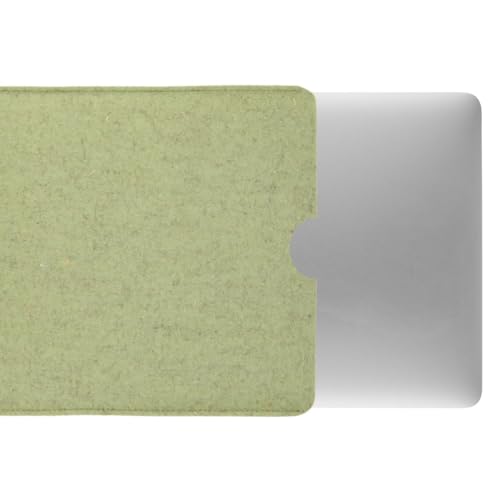CoverKingz Filz Hülle für Apple MacBook Air 13.6 Zoll (M2) - Notebook Tasche handgefertigt aus Wollfilz - hochwertige Laptophülle aus 100% Schurwolle - Moderne Handmade Filzhülle Case Grün von CoverKingz