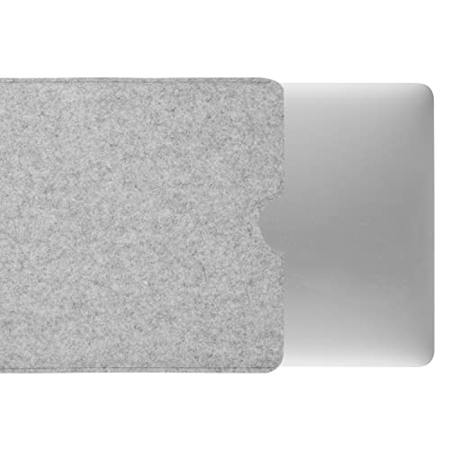 CoverKingz Filz Hülle für Apple MacBook Air 13.6 Zoll (M2) - Notebook Tasche handgefertigt aus Wollfilz - hochwertige Laptophülle aus 100% Schurwolle - Moderne Handmade Filzhülle Case Hellgrau von CoverKingz