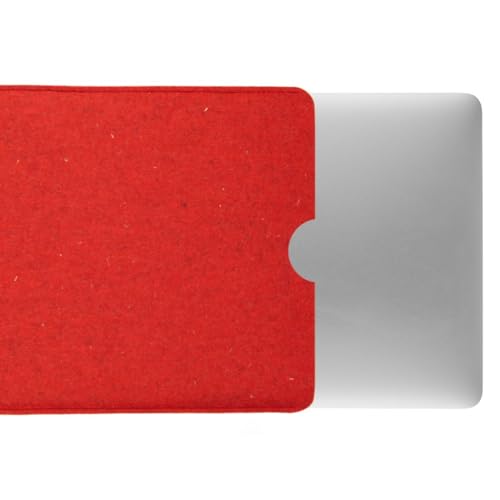 CoverKingz Filz Hülle für Apple MacBook Air 13.6 Zoll (M2) - Notebook Tasche handgefertigt aus Wollfilz - hochwertige Laptophülle aus 100% Schurwolle - Moderne Handmade Filzhülle Case Rot von CoverKingz