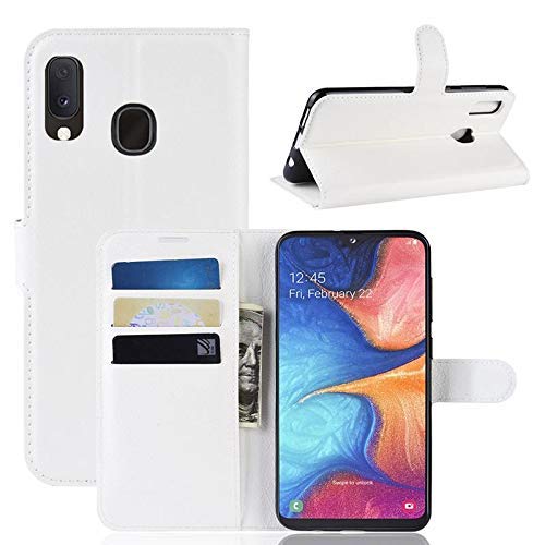 CoverKingz Handy Case kompatibel mit Samsung Galaxy A20e - Handy Cover mit Kartenfach Phonecase - Smartphone Hülle klappbar Weiß von CoverKingz