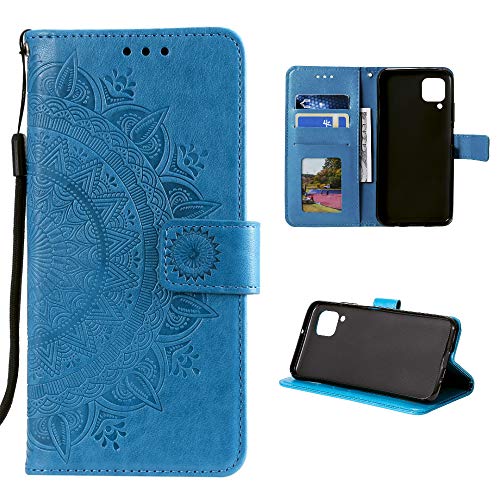 CoverKingz Handy Cover kompatibel mit Samsung Galaxy A12 - Handyschutz mit Kartenfach Klapphülle - Bookcase Hülle aufklappbar Motiv Mandala Blau CoverKingz Handy Cover kompatibel mit Samsung Galaxy A12 - Handyschutz mit Kartenfach Klapphülle - Bookcase Hülle aufklappbar Motiv Mandala Blau von CoverKingz