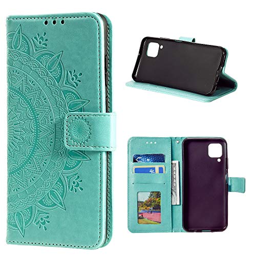 CoverKingz Handy Hülle kompatibel mit Samsung Galaxy A42 5G - Handyhülle mit Kartenfach Bookcover Case - Handy Tasche klappbar Motiv Mandala Grün von CoverKingz